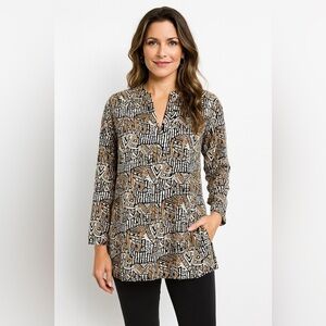 Jude Connally Chris Tunic Top Elephant Novelty Boho Chic Jude Cloth Resortwear